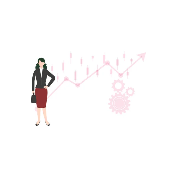 Girl Working Setting — Stock Vector