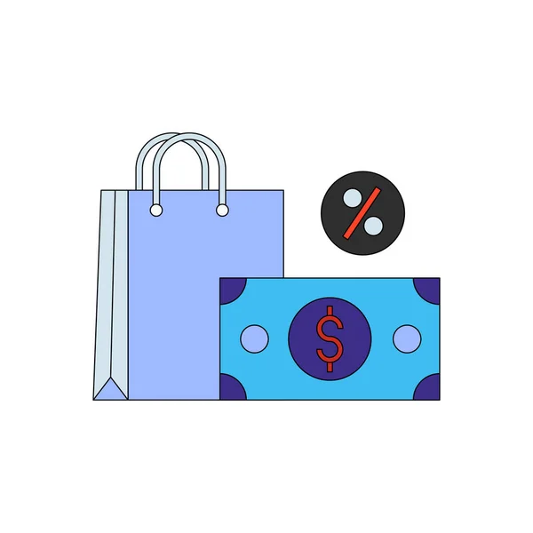 Shopping Bag Discount — Stock Vector