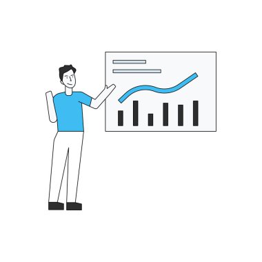 Çocuk çubuk grafiğine bakıyor..