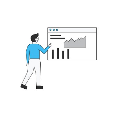 Çocuk web sayfasının grafiğine bakıyor..