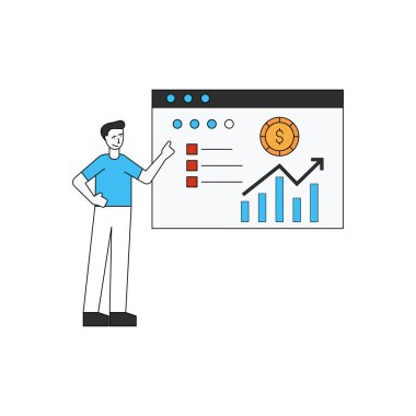 Çocuk dolar grafiği üzerinde çalışıyor..