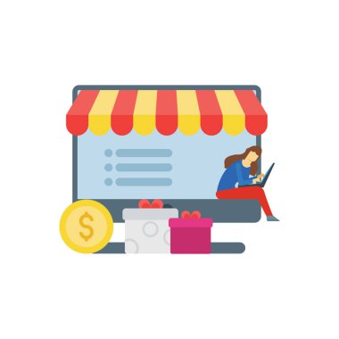 Kız alışveriş online.