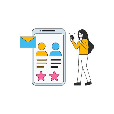 Kız cep telefonunu kullanıyor..