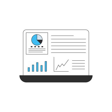 Grafik çizelgesi dizüstü bilgisayarda görünüyor..