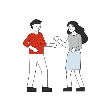 Oğlan ve kız ofis işleri hakkında konuşuyorlar...