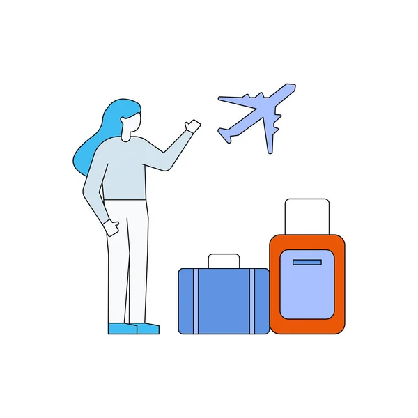 Chica Está Lista Para Volar — Vector de stock