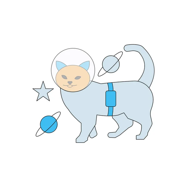 stock vector The cat is walking in space.