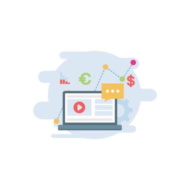 Pazarlama grafiği dizüstü bilgisayarda.