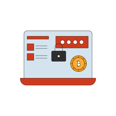 Bitcoin bilgileri dizüstü bilgisayarlarda görünür.