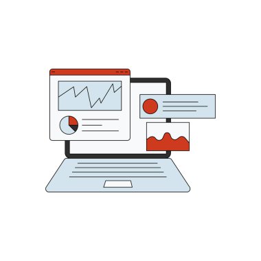 Laptop 'ta birçok bilgi açık.