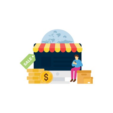 Çocuk internetten alışveriş yapıyor..