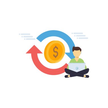 Çocuk dolar grafiği üzerinde çalışıyor..