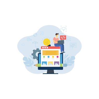 Çocuk dizüstü bilgisayarıyla çalışıyor..