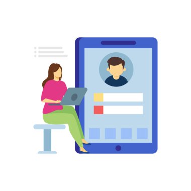 Kız laptopuyla çalışıyor..