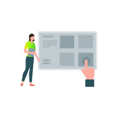 Kız web sayfasına tıkladı.