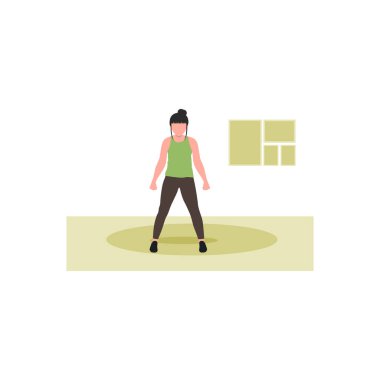 Kız dövüşme alıştırması yapıyor..