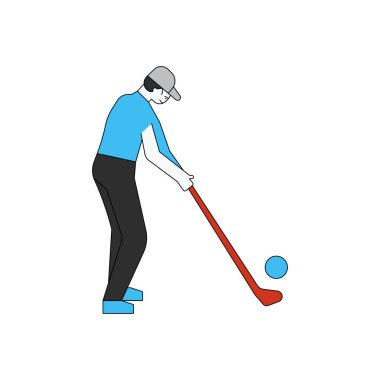 Çocuk hokey oynuyor..