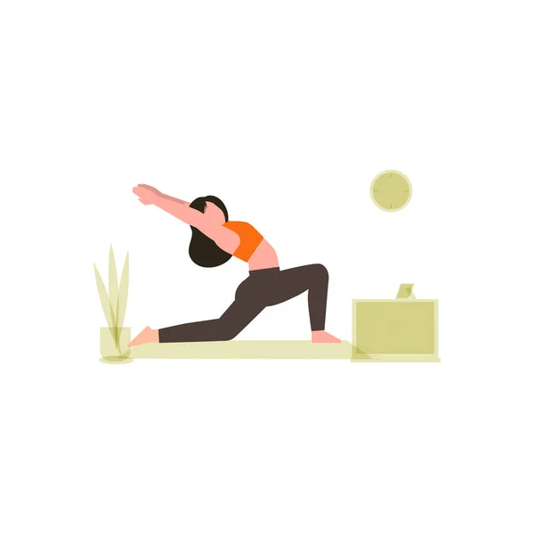 Das Mädchen Macht Yoga Posen — Stockvektor