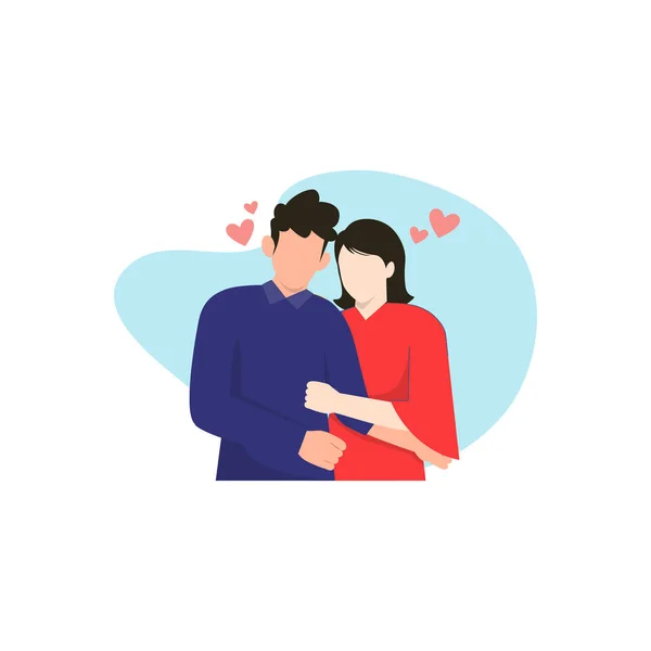 Loving Couples Embracing — Stock Vector