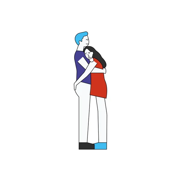 这对夫妇拥抱在一起 — 图库矢量图片
