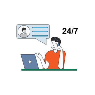 Müşteri hizmetleri görevlisi müşteriyle konuşuyor..