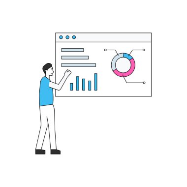 Çocuk çizelge üzerinde çalışıyor..