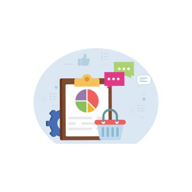 Çizelge panosu ve alışveriş sepeti var..  