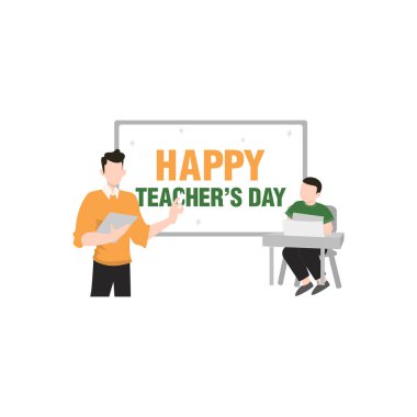 Öğretmen öğrenciye bir kitapla öğretiyor..