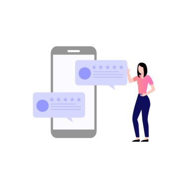 Kız cep telefonundaki yorumları izliyor..