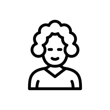 Saydam bir arkaplanda kadın vektör çizimi. Premium kalite semboller. Konsept ve grafik tasarım için ince çizgi simgesi..