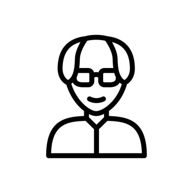 Saydam bir arkaplan üzerinde kişi vektör çizimi. Premium kalite sembolleri. Konsept ve grafik tasarım için ince çizgi simgesi.