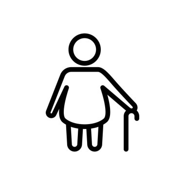 Şeffaf bir arkaplan üzerinde yaşlı vektör çizimi. Premium kalite sembolleri. Konsept ve grafik tasarım için ince çizgi simgesi.