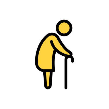 Şeffaf bir arkaplan üzerinde yaşlı adam vektör illüstrasyonu. Konsept ve grafik tasarımı için birinci sınıf kalite simgeler..