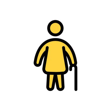 Şeffaf bir arkaplan üzerinde yaşlı vektör illüstrasyonu. Konsept ve grafik tasarımı için birinci sınıf kalite simgeler..