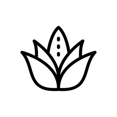 Saydam bir arkaplanda aloe vera bitkisel vektör çizimi. Konsept ve grafik tasarım için ince çizgi simgesi..