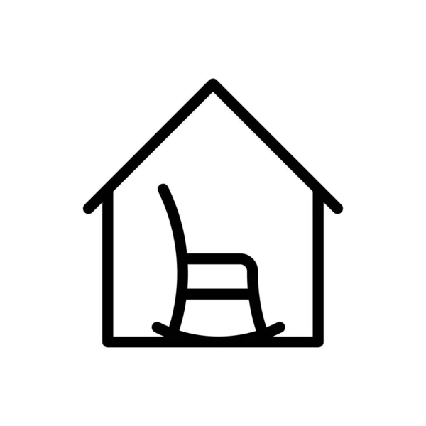 Gambar Vektor House Pada Sebuah Background Premium Kualitas Simbol Thin - Stok Vektor
