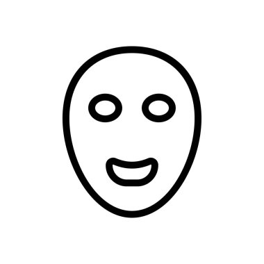 Şeffaf bir arkaplanda yüz maskesi çizimi. Konsept ve grafik tasarım için ince çizgi simgesi..