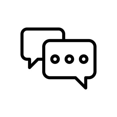 Şeffaf bir arkaplan üzerinde sohbet vektör illüstrasyonu. Konsept ve grafik tasarımı için ince çizgi simgesi.. 