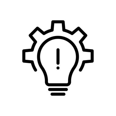 Şeffaf bir arkaplanda ampul vektör çizimi. Konsept ve grafik tasarım için ince çizgi simgesi..