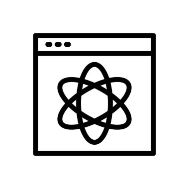 Saydam bir arkaplan üzerinde web sayfası vektör illüstrasyonu. Konsept ve grafik tasarımı için ince çizgi simgesi..