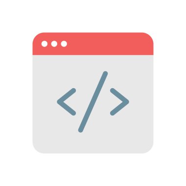 Saydam bir arkaplan üzerinde web sayfası kodlama vektör çizimi. Konsept ve grafik tasarımı için premimium kalite simgeleri..