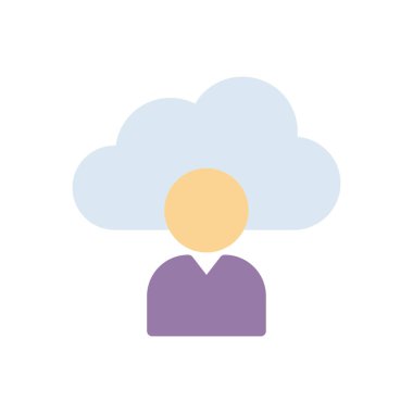 Şeffaf bir arkaplan üzerinde kullanıcı bulutu çizimi. Konsept ve grafik tasarımı için birinci sınıf kalite simgeler..