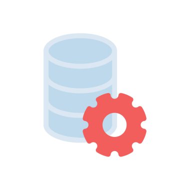 veritabanı, şeffaf bir arkaplan üzerinde vektör illüstrasyonunu ayarlıyor. Konsept ve grafik tasarım için premium kalitesi simgeleri..