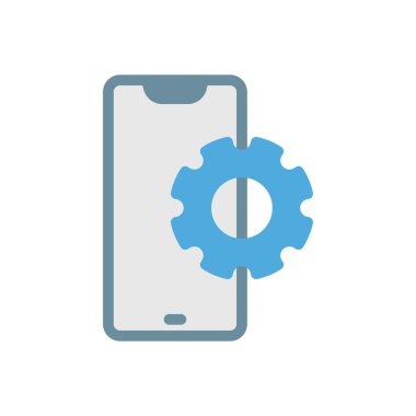 Şeffaf bir arkaplan üzerinde mobil vektör illüstrasyonu ayarlanıyor. Konsept ve grafik tasarımı için premium kalite simgeleri..