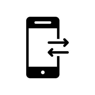 Şeffaf bir arkaplan üzerinde mobil transfer vektör illüstrasyonu. Konsept ve grafik tasarımı için mükemmel kalite sembolleri..