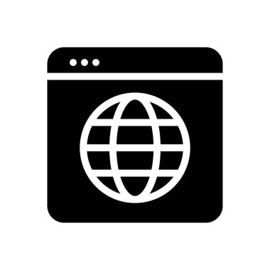 Şeffaf bir arkaplan üzerinde web sayfası küresel vektör illüstrasyonu. Konsept ve grafik tasarımı için en iyi kalite sembolleri..