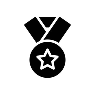 Şeffaf bir arkaplanda madalya vektör illüstrasyonu. Konsept ve grafik tasarım simgeleri için kaliteli semboller..