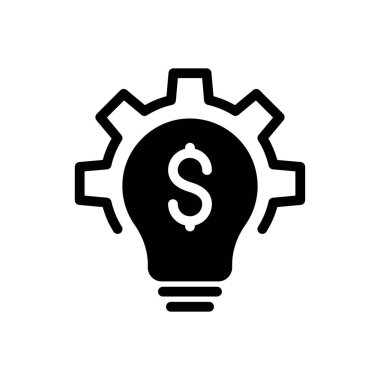 Saydam bir arkaplanda dolar ampul vektör illüstrasyonu. Konsept ve grafik tasarım simgeleri için kaliteli semboller..