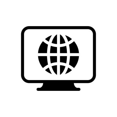 Şeffaf bir arkaplan üzerinde küresel ekran vektör illüstrasyonu. Konsept ve grafik tasarımı için özel kalite semboller..