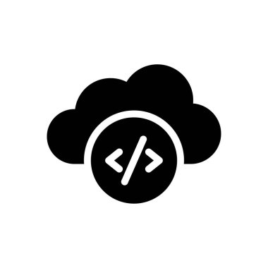 Şeffaf bir arkaplan üzerinde bulut kodlama vektör illüstrasyonu. Konsept ve grafik tasarımı için özel kalite semboller..